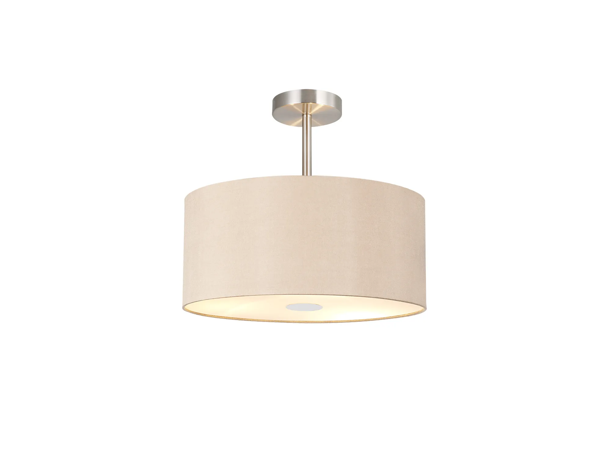 DK0100  Baymont 40cm Semi Flush 1 Light Polished Chrome, Antique Gold/Ruby, Frosted Diffuser